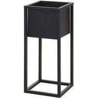 Spetebo Blumenständer Blumentopfständer Metall eckig - 50 cm (Stück, 1 St., eckiger Blumenständer), Metallständer mit Topf