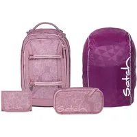 Satch Schulranzen Schulrucksack-Set PACK Magnolia Dream 4-teilig (3-teilig), ergonomisch, Your-Size-System, 5 Fächer