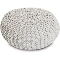 Amagohome Sitzhocker Strickhocker XXL Pouf Ø55 H37cm Bodenkissen Sitzpouf Baumwolle recycel