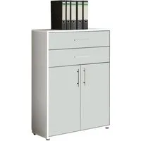 BMG Möbel Aktenschrank BMG Möbel Schubkasten Schrank, 2 Türen in 15 verschiedenen Farben (84,4 x 113,6 x 33 cm) Fronten Matt oder Hochglanz, Made in Germany