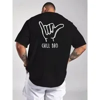 Banco T-Shirt Herren CHILL BRO - Casual Printshirt Basic Rundhals Rundhalsausschnitt mit Nackenband – formstabil & bequem