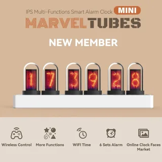 MiniIPS Multi-Function Wireless Control Smart Desktop Alarm Clock 6-Digit Color Screen Digital Clock Wifi Control Quasi-