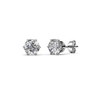 Solitaire S Ohrringe - Silber und Kristall