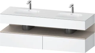 Duravit Qatego Einbauwaschtisch mit Konsolenwaschtischunterbau Weiß Matt 1600x550x600 mm - QA4797091 QA4797091180010