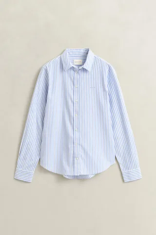 GANT - Popeline-Bluse im Regular Fit mit Streifen Blau - Gr. - 44