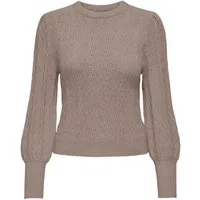 ONLY Rundhalspullover ONLKATIA LS STRUC PUFF ONECK CC KNT Materialmix, regular fit