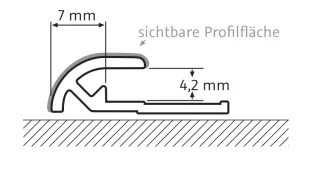 HSK Abschlussprofil, rund ca. 23 × 7x 2550 mm, chromoptik, 930005-41 930005-41