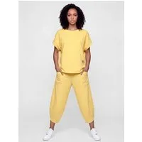 PEKIVESSA Jogginganzug Oversized Kurzarm Sweatanzug Set mit 7/8-Hose (2-tlg), Sweatshirt & Sweatpants 2-tlg.