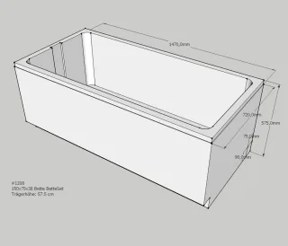 Neuesbad Wannenträger für Bette Set 150x75 SW12055