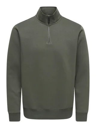 ONLY&SONS - ONSCERES HALF ZIP SWEAT NOOS Beluga - Gr. - M