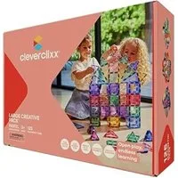 Cleverclixx Cleverclixx Großer Kreativ-Bausatz in Pastellfarben 125 Teile Magnetspielbausteine, langlebiges Magnetspielzeug, robuste Bauweise, erweiterbar