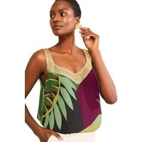 Love & Roses Paillettenshirt Love & Roses Trägertop mit Pailletten, Regular (1-tlg)