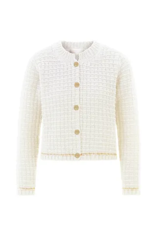 Rich & Royal - Boxy Structured Cardigan Recycled pearl white - Gr. - L