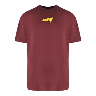 Off White - T-Shirt für Herren, Übergroß (Burgunderrot)