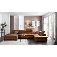 OTTO home Wohnlandschaft Alberto U-Form, B: 350 cm, mit Kopfteilverstellung, XXL-Sofa, mit Schlaffunktion, Couch mit Lederoption