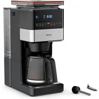 Krups Filterkaffeemaschine KM8428 Grind Aroma XL, 1,5l Kaffeekanne, Permanentfilter, Papierfilter 1x4, Kegelmahlwerk, digitales Bedienfeld, 1,5 l, 2 h Warmhaltefunktion