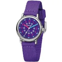 Jacques Farel Quarzuhr KCF Kinder Armbanduhr Textilband, analog Kinderuhr Lernuhr deutlich Schulanfang Geschenkidee Ø 28 mm