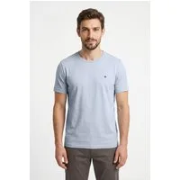 FYNCH-HATTON T-Shirt Sommershirt in unifarben, mit Logostickerei