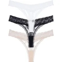 Dorina Tanga Lana Essential Lace (3er Pack) leicht transparent, mit Spitze, bequem, weich