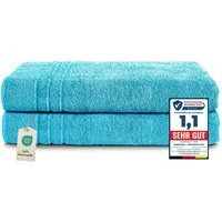 Komfortec Saunatuch Frotte aus 100% Baumwolle, Frottee (Packung, 2-St), 80x200 Saunatücher set XXL, Weich, Schnelltrocknend