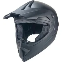 FunSport-Factory Motocrosshelm Motocrosshelm Kindercrosshelm Schwarz Matt Uni, integrierte Sonnenblende