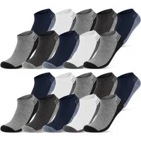 sockenkauf24 Sneakersocken 8, 12 oder 20 Paar Sneaker Socken Herren&Damen (16737, 20-Paar, 43-46) Baumwolle Atmungsaktiv Mehrfarbig
