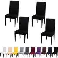 BTTO Stuhlhusse Stuhlhusse Universal Stretch Stuhlbezug Stuhlüberzug,Einfarbig, Elastische Stretch Husse