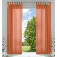 Gardinenbox Gardine (2 St), Schlaufen, transparent, Voile, Transparent Vorhang Set Voile Bleibandabschluss 61000CN