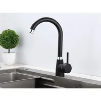 inter Küchenarmatur 360° Wasserhahn Schwarz GMF801_Model 3 (Küchenarmatur, Schwarz GMF801_Model 3 mit schwenkbaren Auslauf) Armatur, Mischbatterie, Wasserhahn