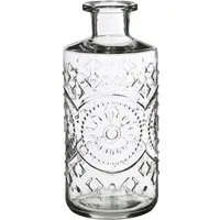 finehomegarden Dekovase 2x Glas Flasche BERLIN Ø9cm H21cm Glasflasche 2erSet Flasche (Set, 2 St., 2 Stück), Glasvase Vintage Vase klar, pink, grün, grau 4Farben wählbar