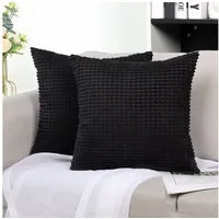 TAN.TOMI Kissenbezüge Kord Uni 2er Set Kissenbezug flauschig körnig Farbverlauf, Für Zierkissen Dekokissen Sofakissen Couchkissen vielen Farben