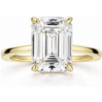 Jumpeak Diamantring 585er Gold, 4ct Diamant im Smaragdschliff, Damen-Ehering, 14k Gold, Ehering für Hochzeiten, Jubiläen