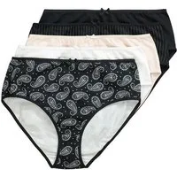 Ulla Popken Midislip Midislips 5er-Pack Paisley Nadelstreifen/einfarbig