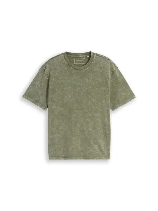 Denim Tom Tailor - Relaxed Fit T-Shirt mit Washed-Out Effekt oak leaf green - Gr. - L