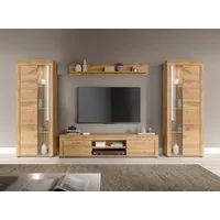 OTTO home Wohnwand AOSTA, Breite 310cm, 4-teilige Wohn-Kombination, (bestehend aus: 2x Vitrine, Lowboard, Wandboard), Wohnwand, Kombination, Anbauwand, Möbel Set, Schrankwand, Möbel Kombi