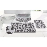 OTTO home Badematte Regona Leo, Badvorleger, Badezimmer Teppich, Duschvorleger, Höhe 10 mm, rutschhemmend beschichtet, schnell trocknend, fußbodenheizungsgeeignet, Polyester, rechteckig, Leoparden-Muster, Animal Print, modern
