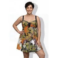 Ulla Popken Badekleid Badekleid Dschungel Softcups recycelt