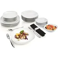 SÄNGER Tafelservice Bilgola Geschirrset, Weiß (24-tlg), 6 Personen, Porzellan, Spülmaschinengeeignet, Premium Collection