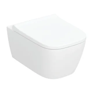 Geberit iCon Wand-Tiefspül-WC-Set 503162008 35,5x53cm, eckig, geschlossenes Keramikdesign, mit WC-Sitz, weiß KeraTect