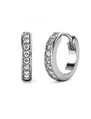 Kreisring-Ohrringe - Silber und Kristall
