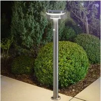 esotec LED Gartenleuchte Solar PIR Standleuchte Tini, H=85cm, 40 LEDs, Edelstahl, außen 102897, Bewegungssensor, 3 unterschiedliche Betriebsmodi, automatisches Einschalten bei Dämmerung, LED fest integriert, tageslichtweiß