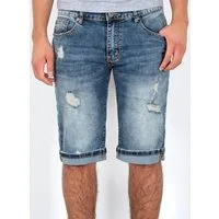 ESRA Jeansshorts Herren Jeans Shorts Hose Herren kurze Jeans Hose mit 5 Pocket Jeans Shorts Herren kurze Jeans Sommer Hose Jeans Herren Stretch