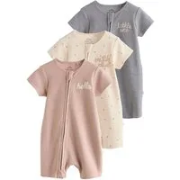 Next Strampler 3er-Pack Baby-Strampler mit 2-Wege-Reißverschluss (3-tlg)