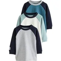Next Langarmshirt 3 x Langarmshirts mit Struktur (3-tlg)