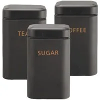 Cheffinger Vorratsdose 3er-Set Aufbewahrungsdosen für deine Küche in Schwarz, (3-tlg)