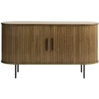 Liadomo Sideboard Uriel, Kommode, Stauraummöbel, 140 oder 180 cm Breite, Furnier in Echtholz, Schiebetüren, Lamellen-Optik, vier Farben