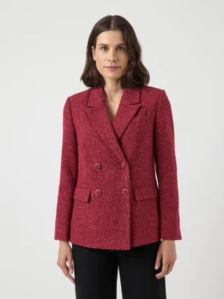 Y.A.S - YASPETRA LS BOUCLE BLAZER S. NOOS tibetan red - Gr. - 36