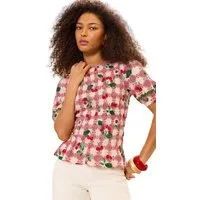 Love & Roses T-Shirt Love & Roses T-Shirt mit Raffärmeln (1-tlg)