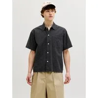 Jack & Jones Kurzarmhemd JORRIVIERA LINEN BLEND SHIRT SS LN Baumwollmischung, regular fit