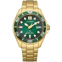 Citizen Solaruhr BN0262-59W, Promaster Eco-Drive Herrenuhr 20 bar Goldfarben/Grün